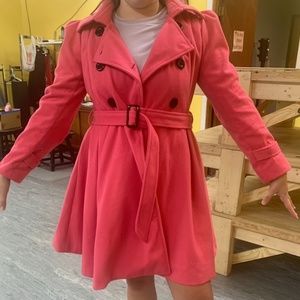 Pink Peacoat with Belt